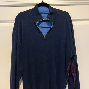Tommy Bahama Quarter Zip Blue  Sweater  - Size Medium
